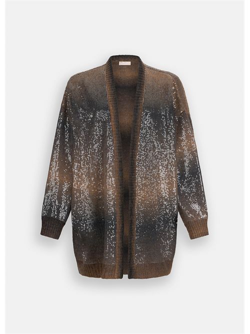 Cardigan lungo con paillettes LIU JO | MF5248MA14R/S9472